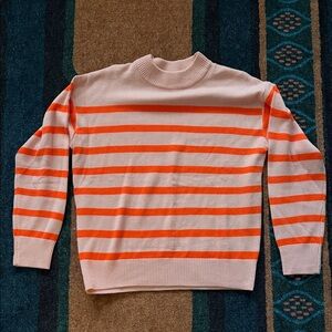 NWOT - Striped Orange and Pink Sweater - Medium